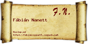 Fábián Nanett névjegykártya