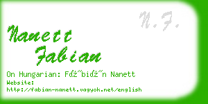 nanett fabian business card